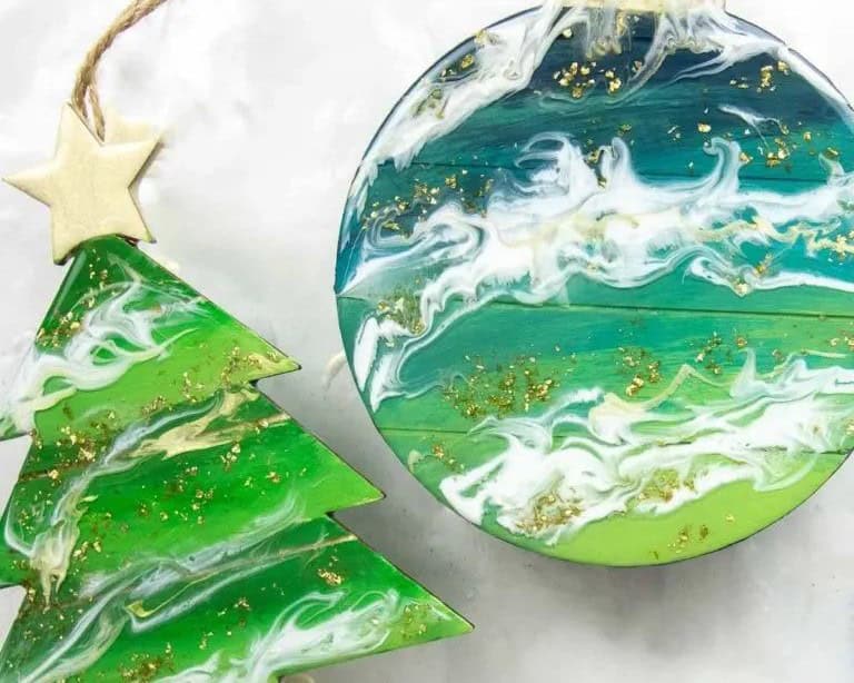 Poured Resin Christmas Ornaments