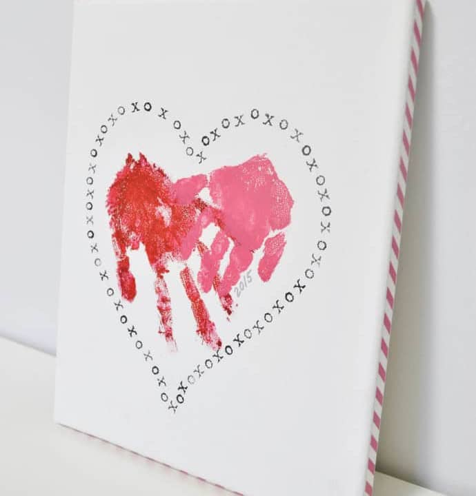 Handprint heart valentine