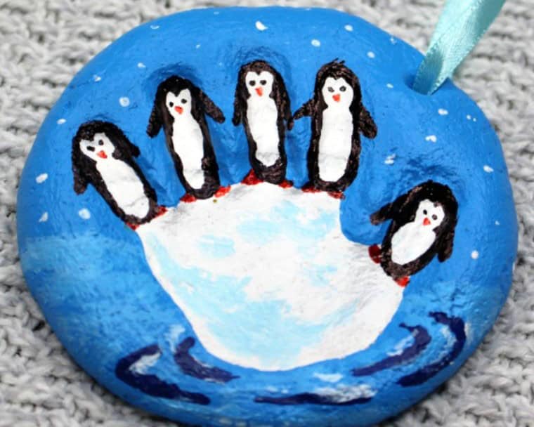 Penguin Family Salt Dough Ornament