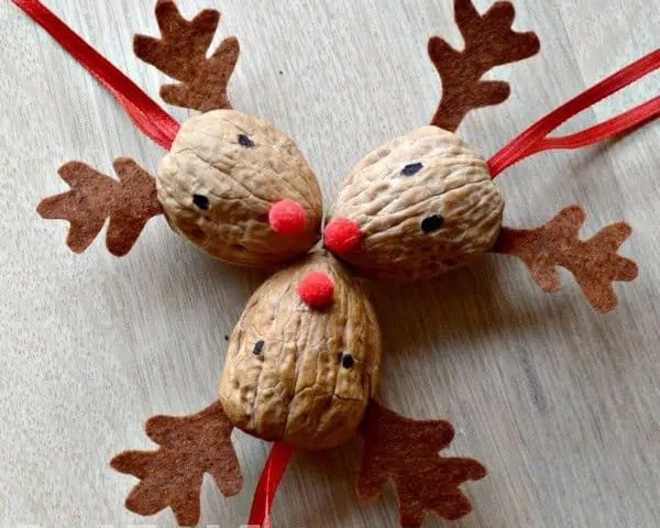 Walnut Reindeer Ornament