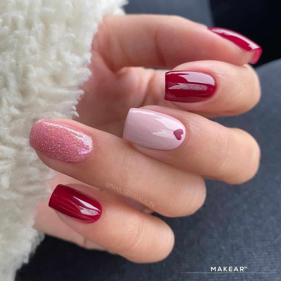 SIMPLE VALENTINES NAILS SET