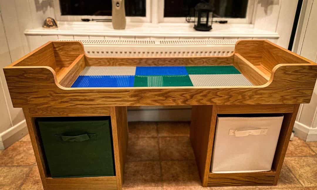 Elevated Lego Table with Baseplate Surface