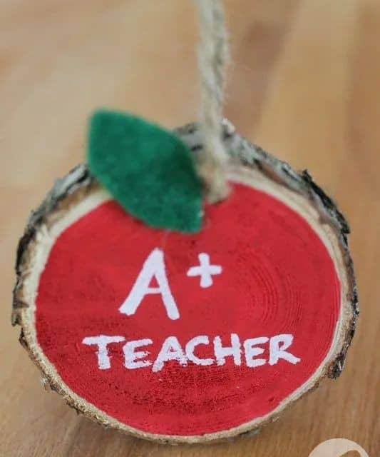 Wooden Apple Ornament