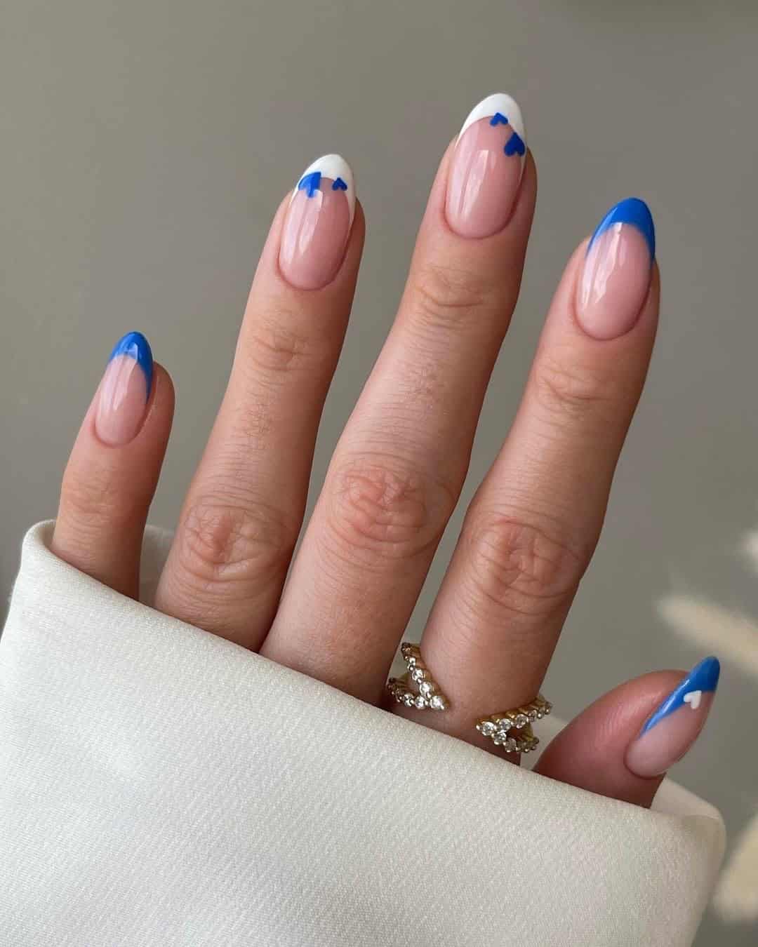 BLUE FRENCH TIPS