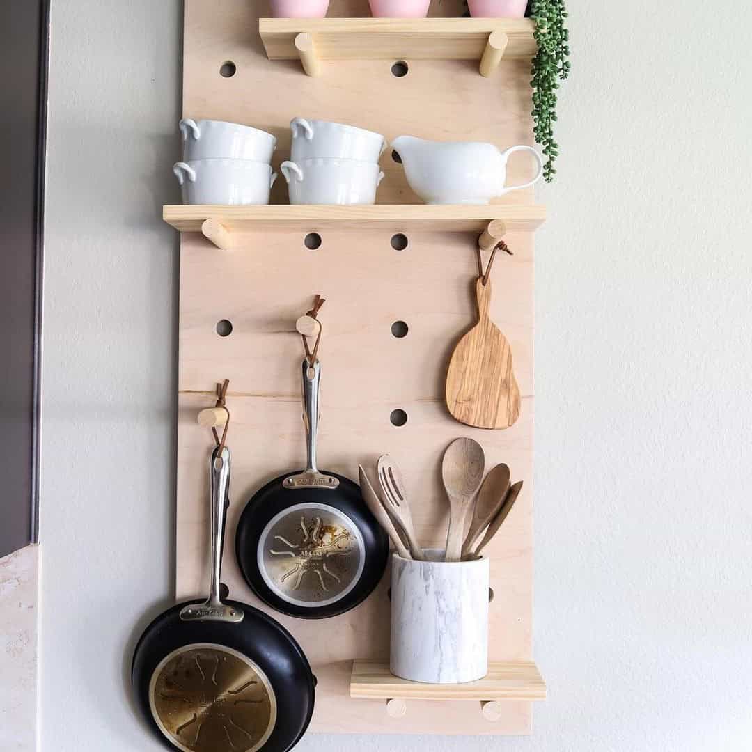 Oversized Pegboard for Kitchen Supplies