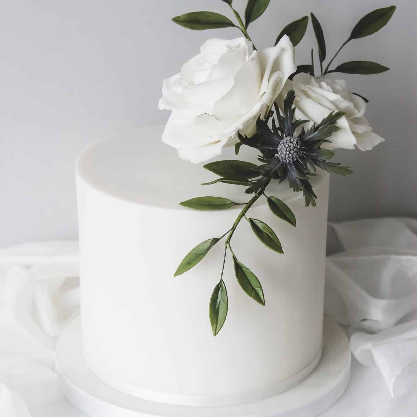 One Tier Wedding Cake Design