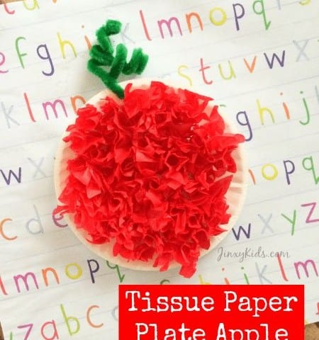 Tissue Paper Plate Apple Craft