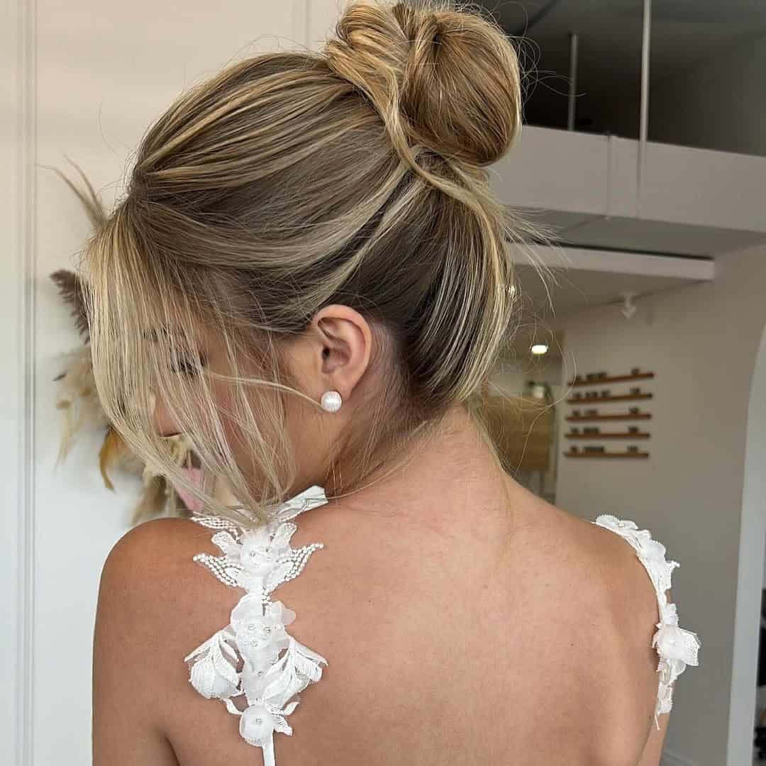 HIGH BUN BRIDAL HAIRSTYLE