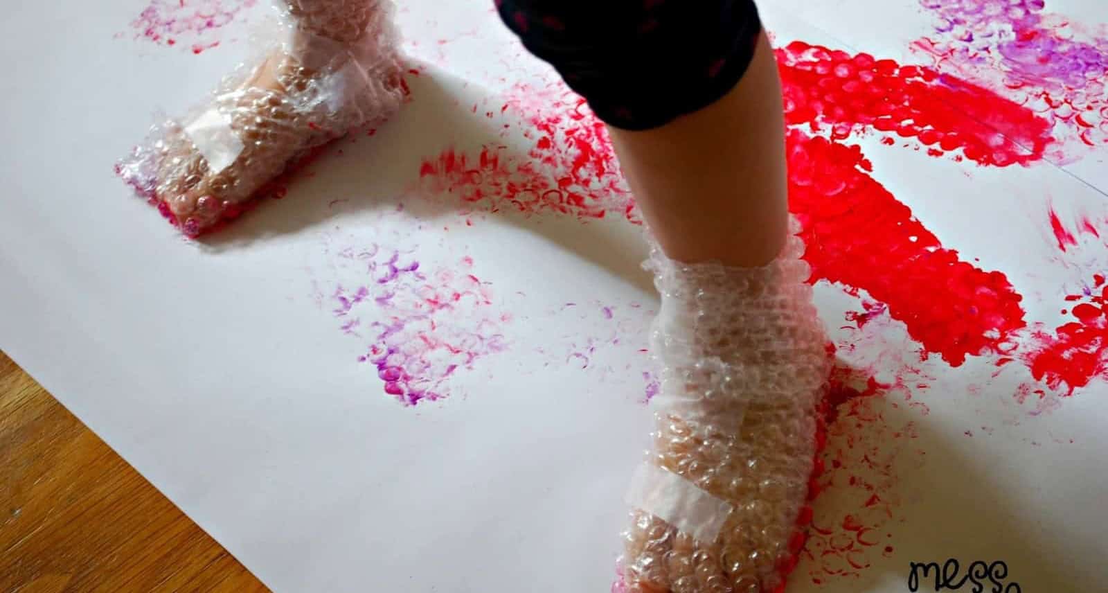 Bubble Wrap Stomp Painting