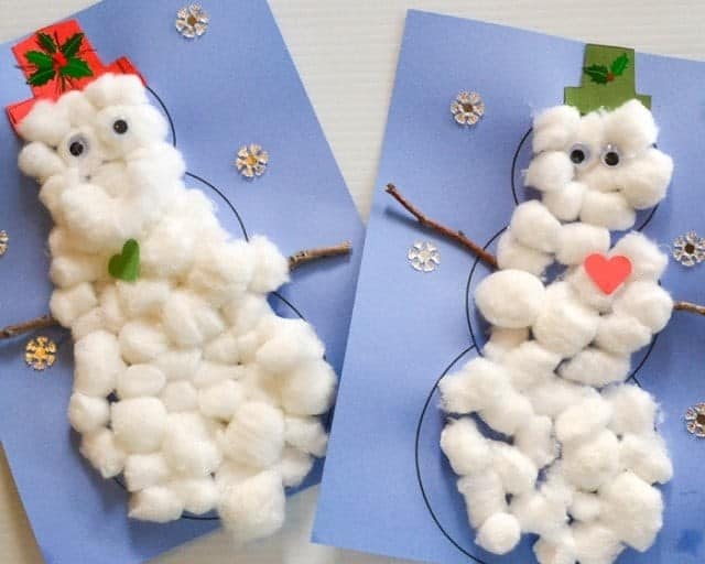 Cotton Ball Snowman