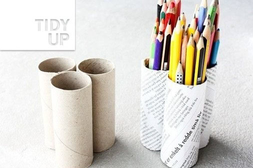 Use Toilet Rolls as Pencil Holders