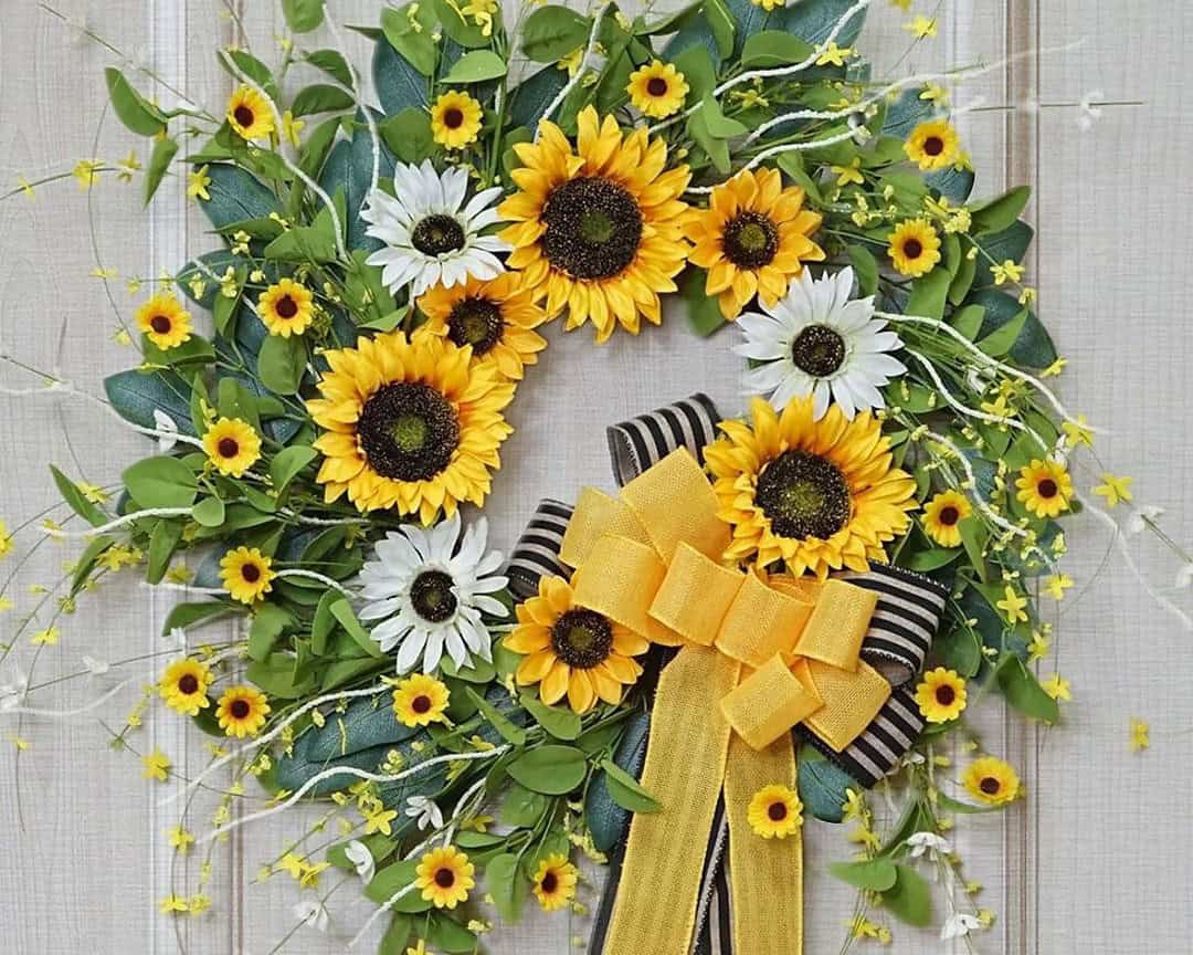 Sunflower and Ribbon Wreath