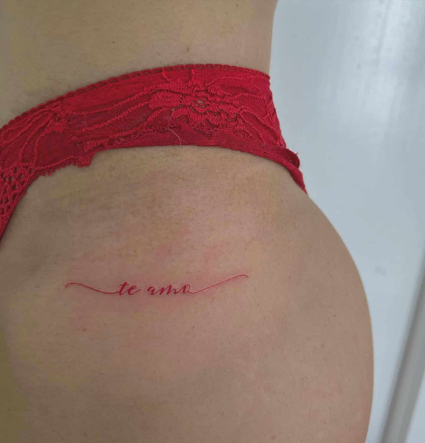 57] ‘Te Amo’ Red Script Tattoo: Language of Love