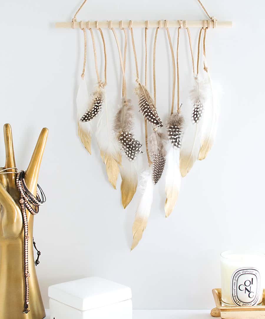 DIY Feather Wall Hanging