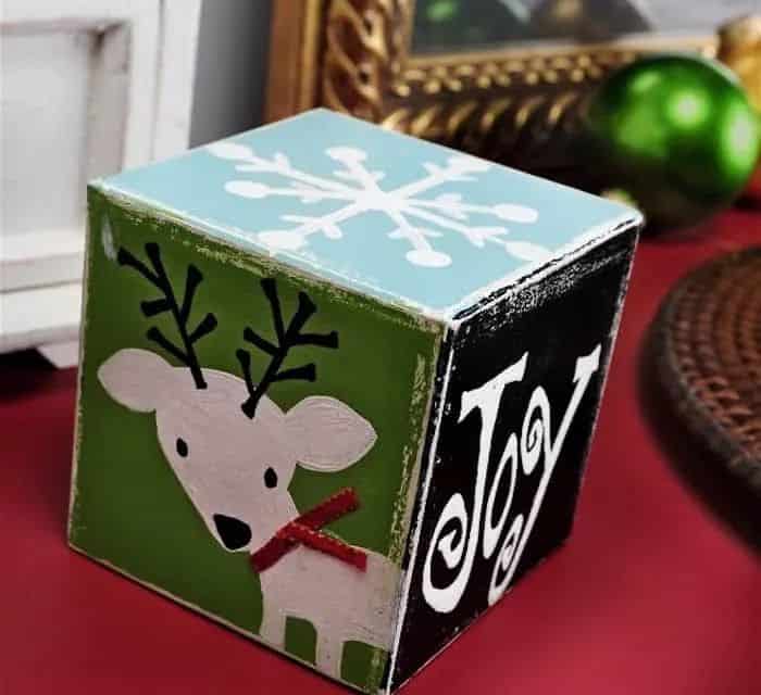 Painted Christmas Block