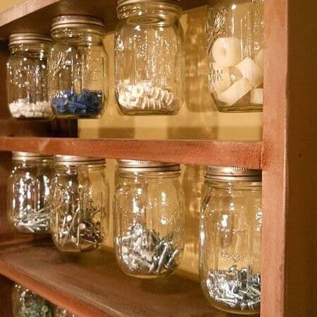 Use Mason Jars to Organize Screws and Nails