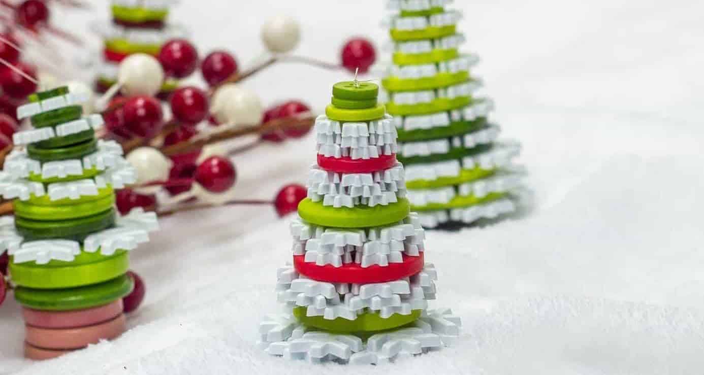 Button Christmas Tree Ornaments