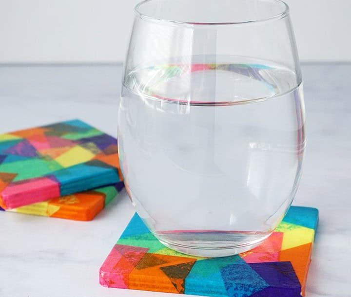 DIY Tissue Paper Coasters