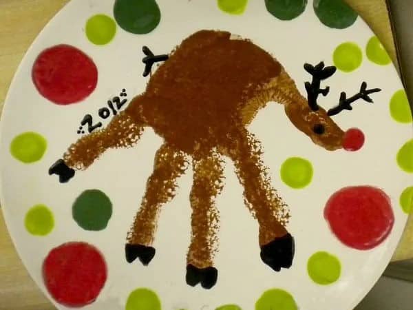 Handprint Christmas Plates