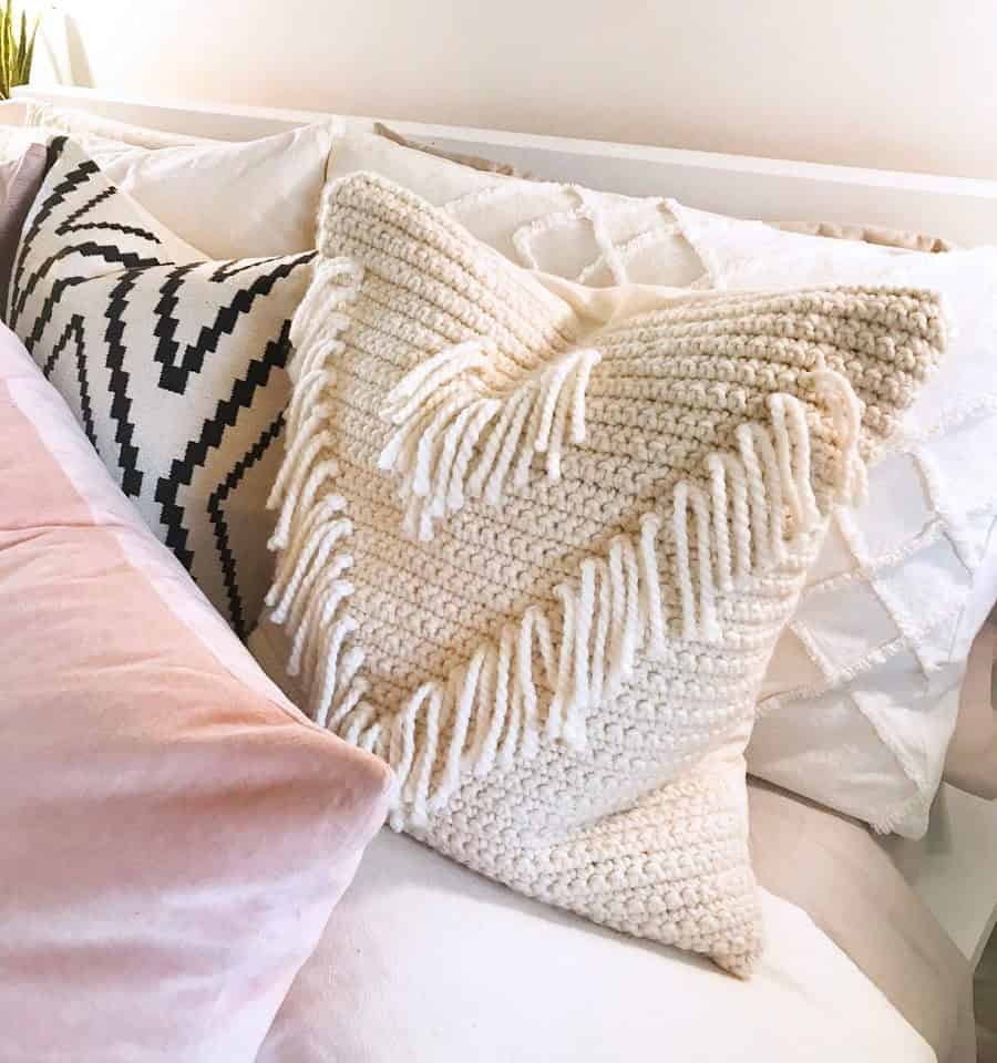 Crochet Pillow with Tassels