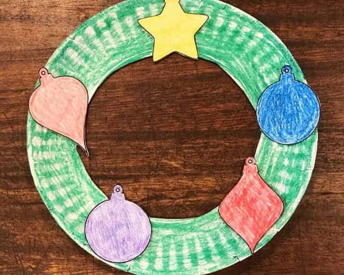 Paper Plate Christmas Wreath