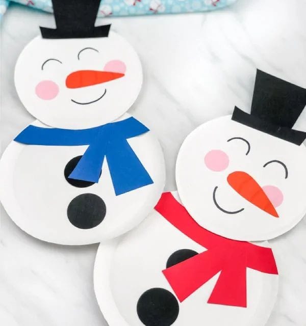 Snowman Paper Plate