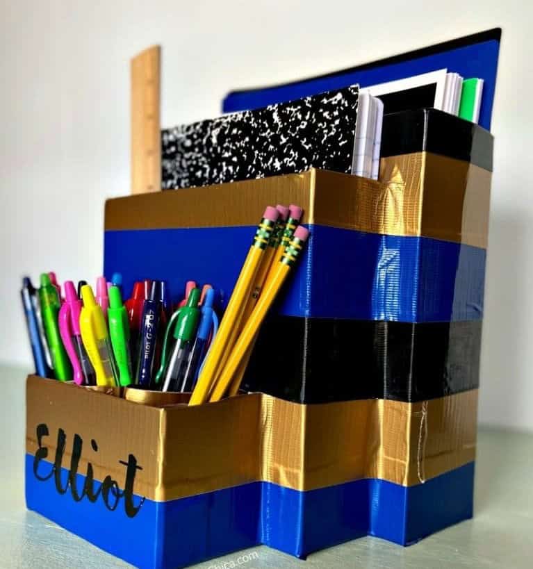 DIY Duct Tape Desk Organizer