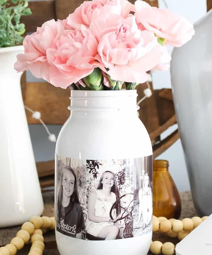 DIY Photo Mason Jar Centerpiece