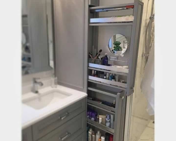 DIY Vertical Bathroom Storage