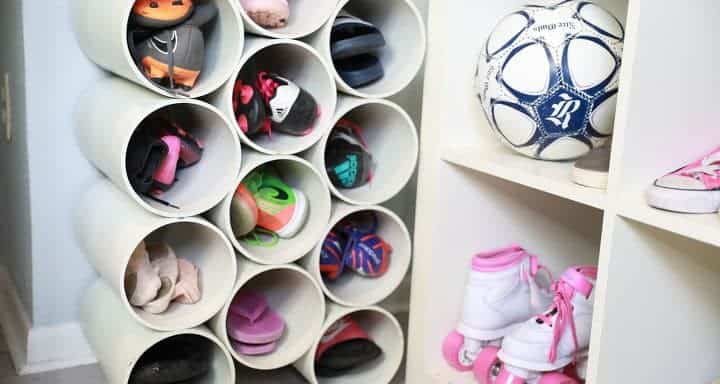 Layered PVC Pipe Shoe Racks