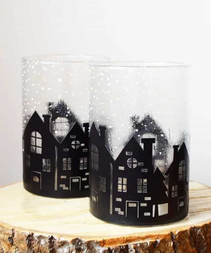 Winter Village Vase