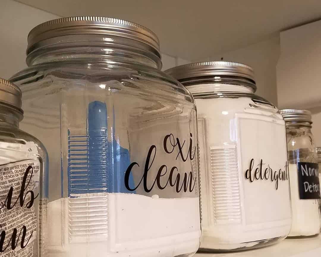 Use Glass Jars and Adhesive Labels