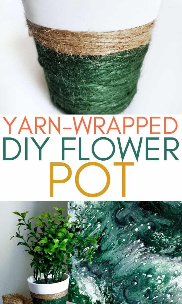 Yarn-Wrapped DIY Flower Pot