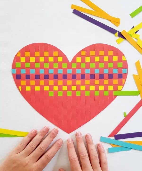 Rainbow Heart Paper Weave