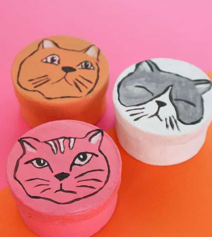 Hand-Painted Cat Gift Boxes