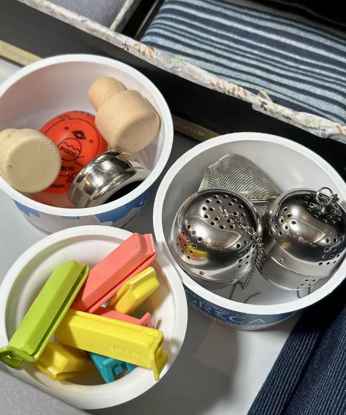 Use Empty Yogurt Cups To Store Small Items