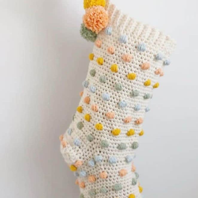 Lotsa-Dots Crocheted Christmas Stocking