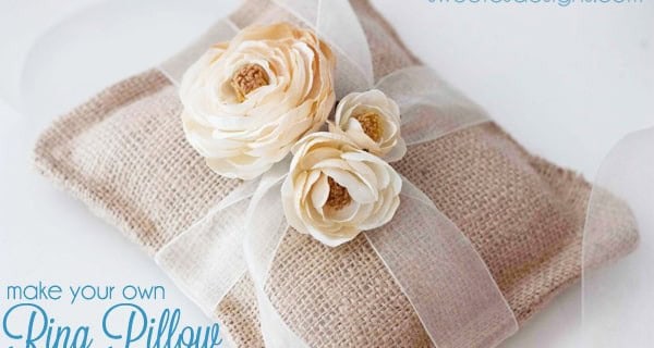 Burlap Pillow Ring Holder