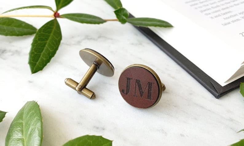 Personalized Leather Cufflinks