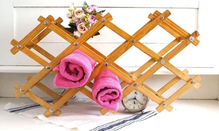 Tabletop Wine Rack for Towel Storage