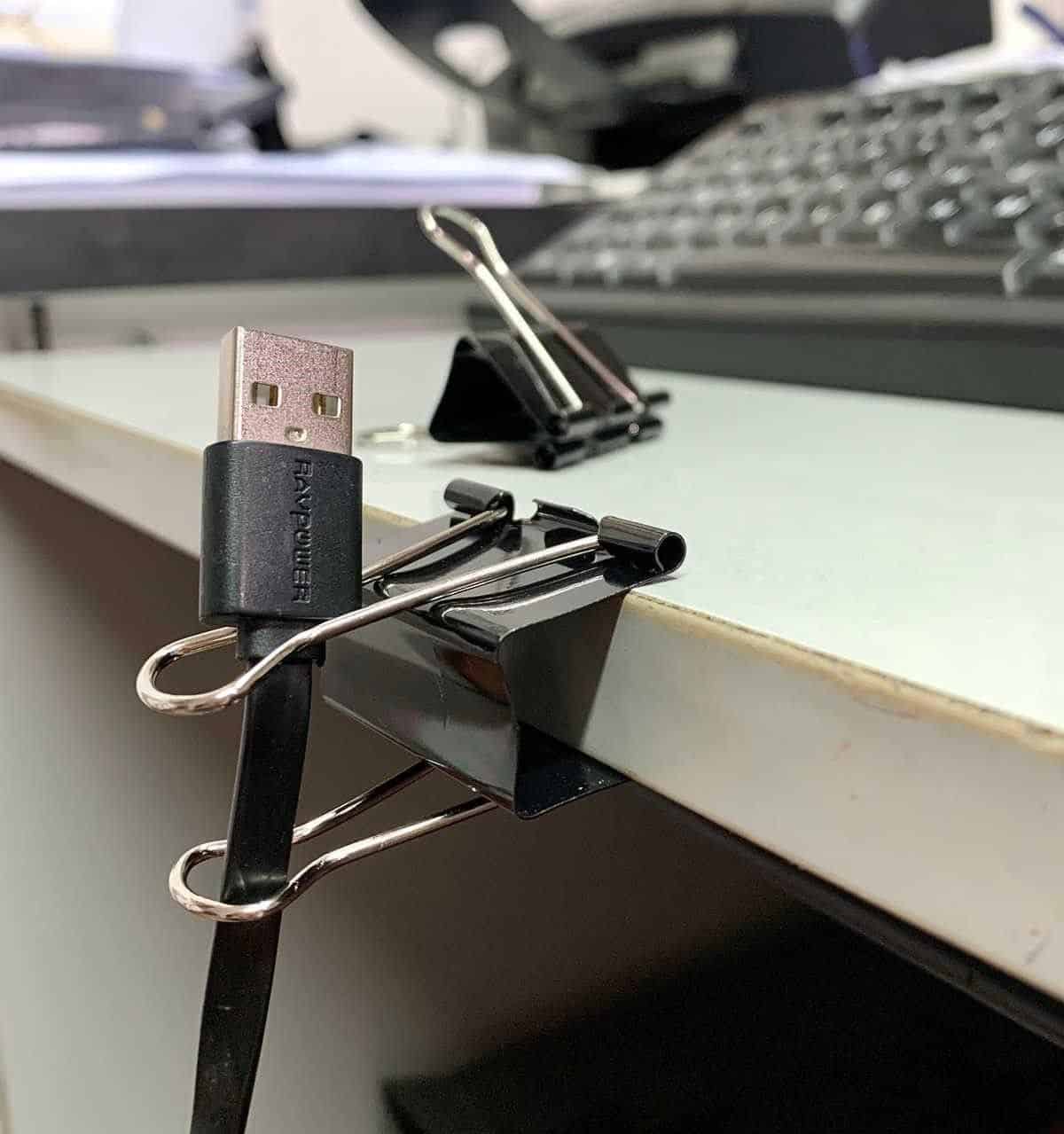 Use Binder Clips to Organize Wires Around Your Desk