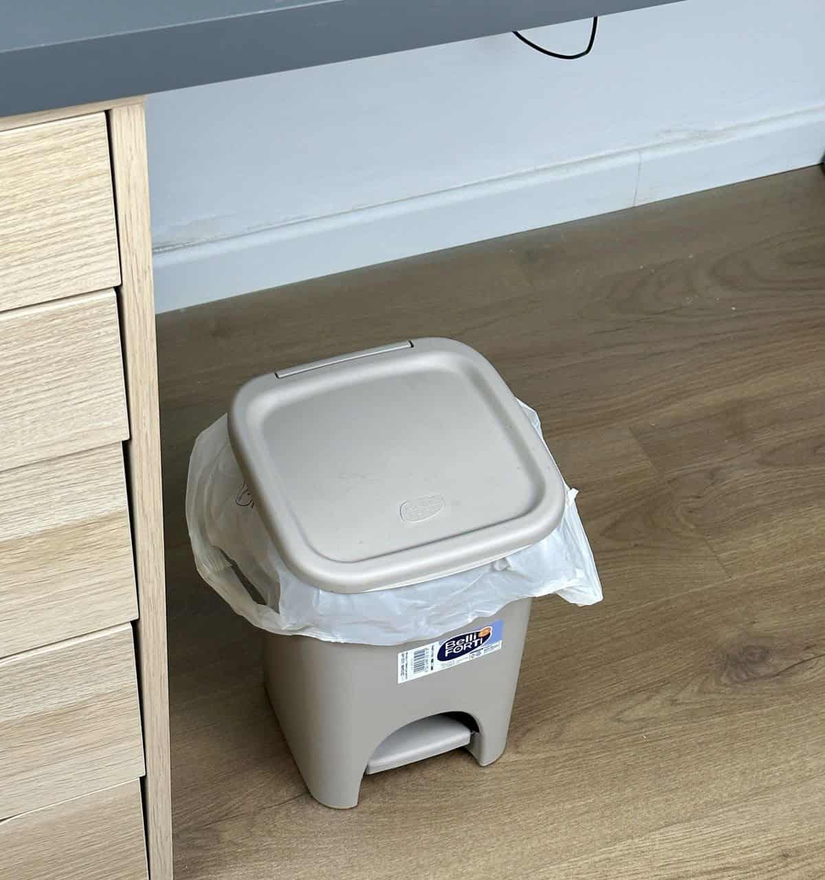 Place a Trash Can Underneath Your Desk