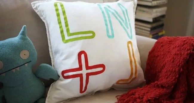 Painted Pillow with Initials