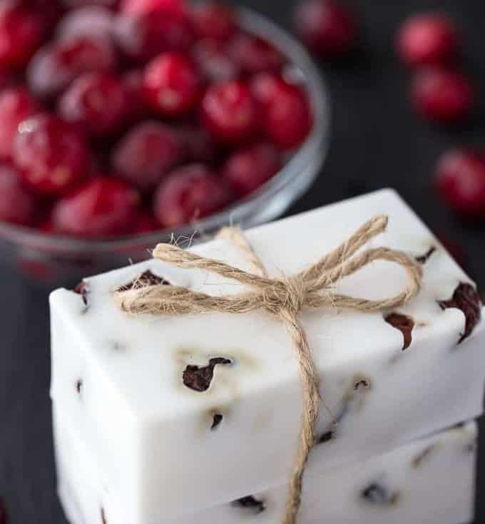 DIY Cranberry Vanilla Shea Butter Soap