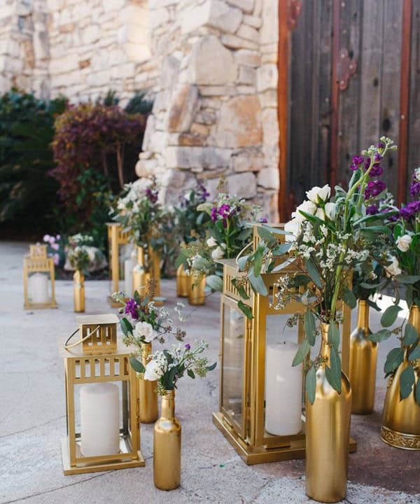 Golden Lanterns with Candles