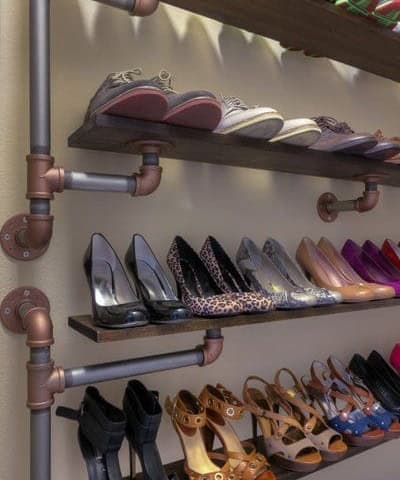 Iron Pipe Shoe Shelves