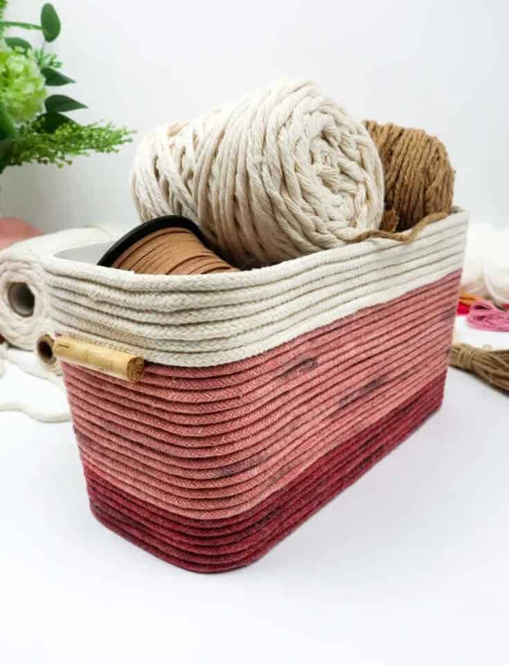 DIY Rope Basket Organizer