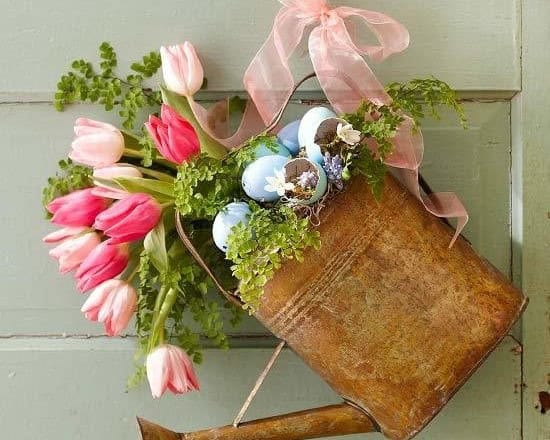 Flowers in Watering Cans