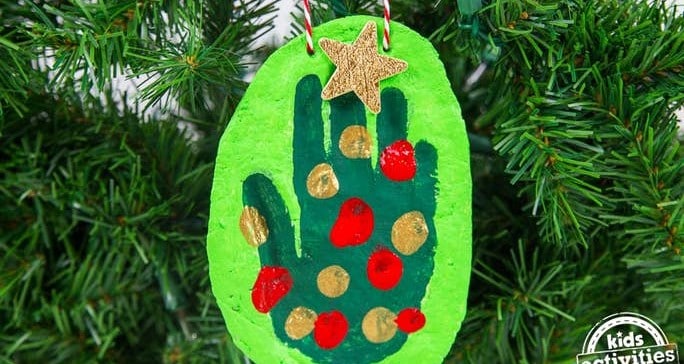 Clay Handprint Christmas Tree Ornament