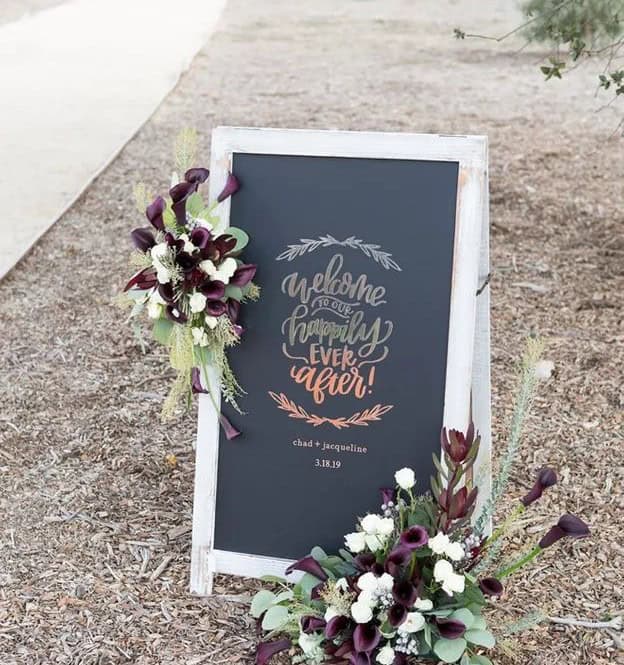 Chalkboard Wedding Welcome Board